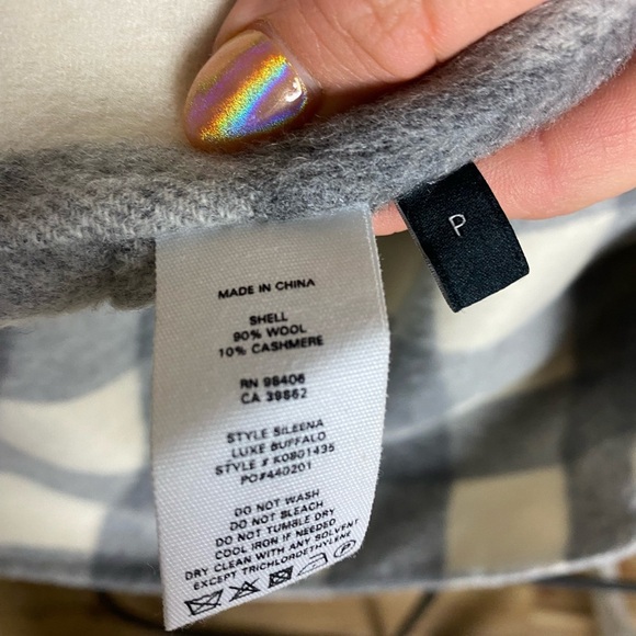 Theory Sileena Wool Cashmere Buffalo Plaid Open Coat Size Small - Picture 5 of 10